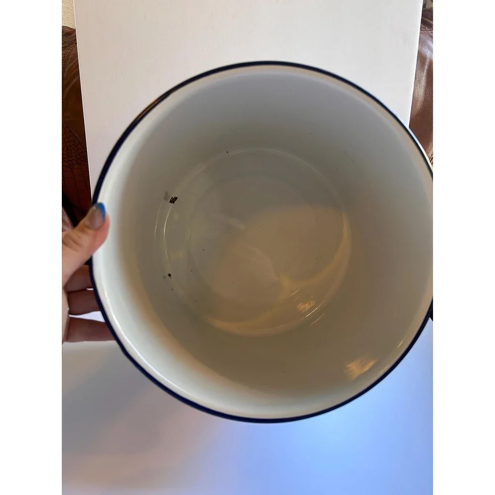Vintage Federal Enamelware Pot | Retro Kitchen Storage Canister | Diaper Pail